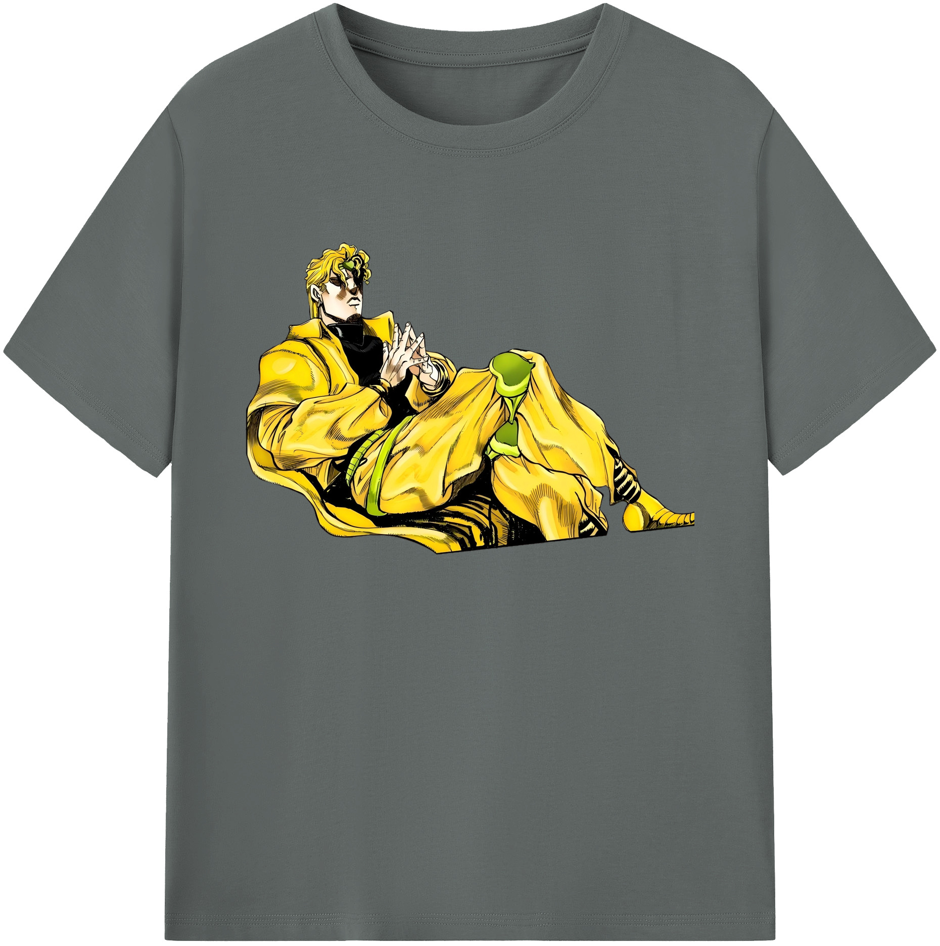 （画像用） ジョジョの奇妙な冒険 ディオ?ブランドー JoJo's Bizarre Adventure Dio Brando 綿100％ メンズ半袖Tシャツ｜肌触りやわらか＆通気性